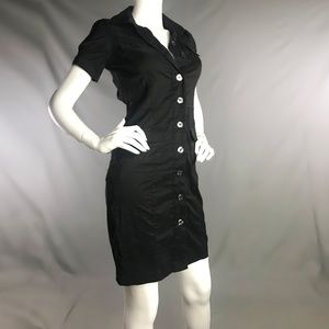 Diane Von Furstenberg Black Clive Shirt Dress SZ 0